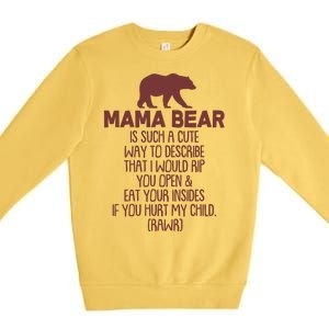 Funny Mama Bear Rawr Premium Crewneck Sweatshirt