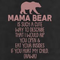 Funny Mama Bear Rawr 7 Panel Mesh Trucker Snapback Hat