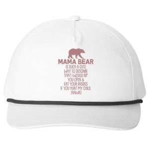 Funny Mama Bear Rawr Snapback Five-Panel Rope Hat