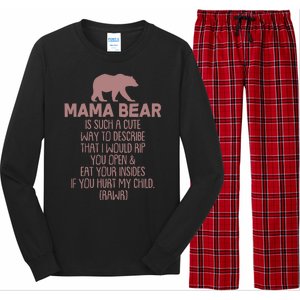 Funny Mama Bear Rawr Long Sleeve Pajama Set