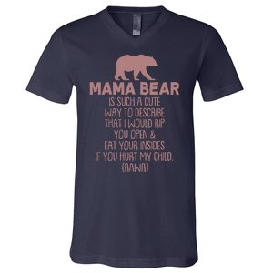 Funny Mama Bear Rawr V-Neck T-Shirt