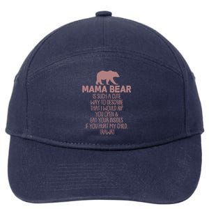 Funny Mama Bear Rawr 7-Panel Snapback Hat