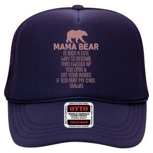 Funny Mama Bear Rawr High Crown Mesh Back Trucker Hat