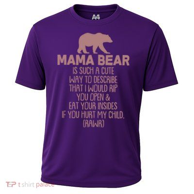 Funny Mama Bear Rawr Cooling Performance Crew T-Shirt
