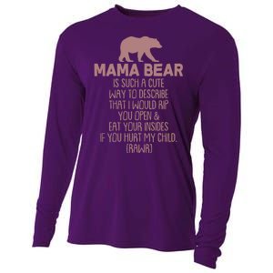 Funny Mama Bear Rawr Cooling Performance Long Sleeve Crew