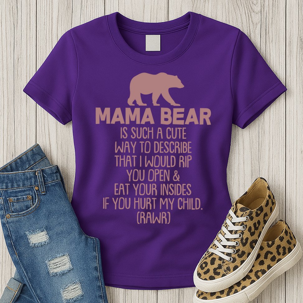 Funny Mama Bear Rawr Womens T-Shirt