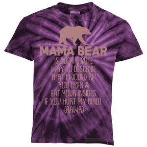 Funny Mama Bear Rawr Kids Tie-Dye T-Shirt