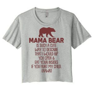 Funny Mama Bear Rawr Women's Crop Top Tee