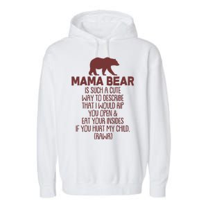 Funny Mama Bear Rawr Garment-Dyed Fleece Hoodie