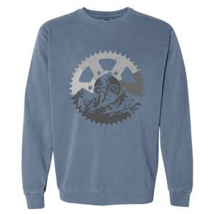 Funny Mountain Biking Art For Men Women MTB Mountain Biker Garment-Dyed Sweatshirt