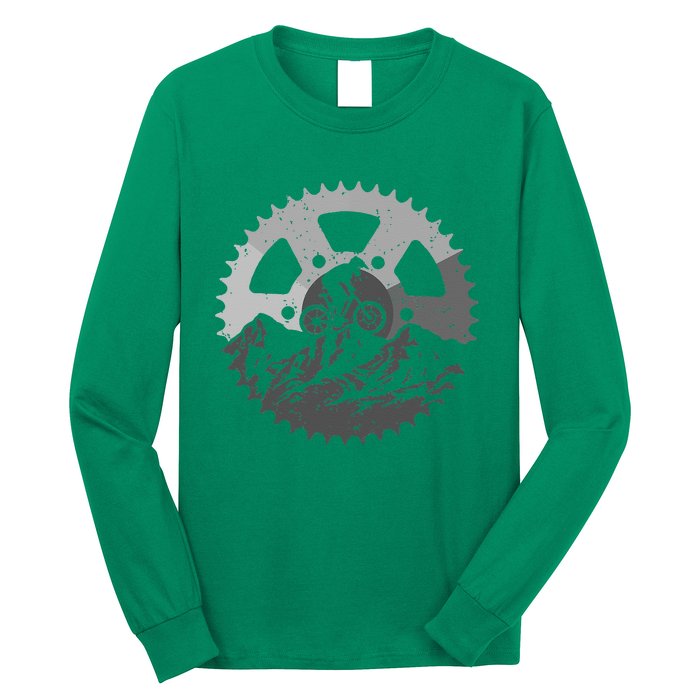 Funny Mountain Biking Art For Men Women MTB Mountain Biker Long Sleeve Shirt