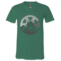 Funny Mountain Biking Art For Men Women MTB Mountain Biker V-Neck T-Shirt