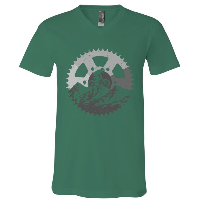 Funny Mountain Biking Art For Men Women MTB Mountain Biker V-Neck T-Shirt