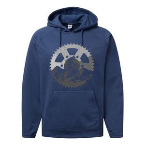 Funny Mountain Biking Art For Men Women MTB Mountain Biker Performance Fleece Hoodie