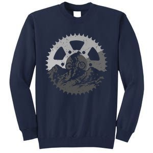 Funny Mountain Biking Art For Men Women MTB Mountain Biker Tall Sweatshirt