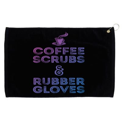 Funny Medical : Coffee Scrubs And Rubber Gloves Gift Grommeted Golf Towel