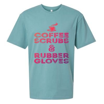 Funny Medical : Coffee Scrubs And Rubber Gloves Gift Sueded Cloud Jersey T-Shirt