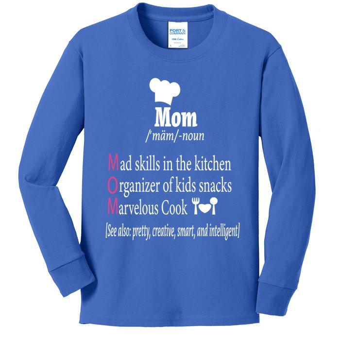 Funny Mom Cook Mother Definition Great Gift Mother's Day Funny Gift Kids Long Sleeve Shirt