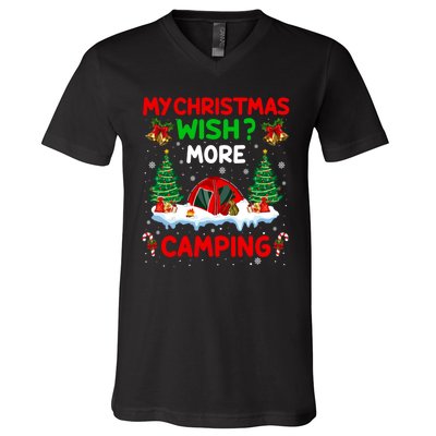 Funny My Christmas Wish More Camping RV Christmas Gift V-Neck T-Shirt