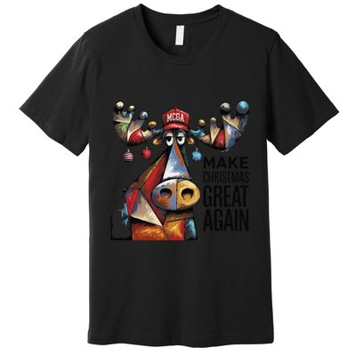 Funny Make Christmas Great Again Moose Trump Election Win Premium T-Shirt