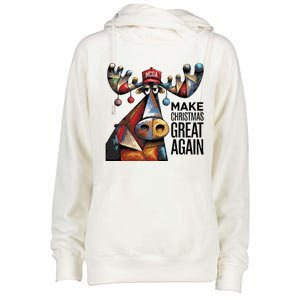 Funny Make Christmas Great Again Moose Trump Election Win Womens Funnel Neck Pullover Hood