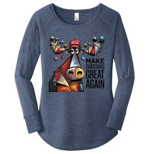 Funny Make Christmas Great Again Moose Trump Election Win Women's Perfect Tri Tunic Long Sleeve Shirt