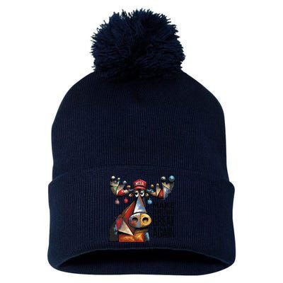 Funny Make Christmas Great Again Moose Trump Election Win Pom Pom 12in Knit Beanie