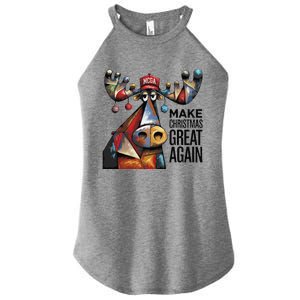 Funny Make Christmas Great Again Moose Trump Election Win Women's Perfect Tri Rocker Tank