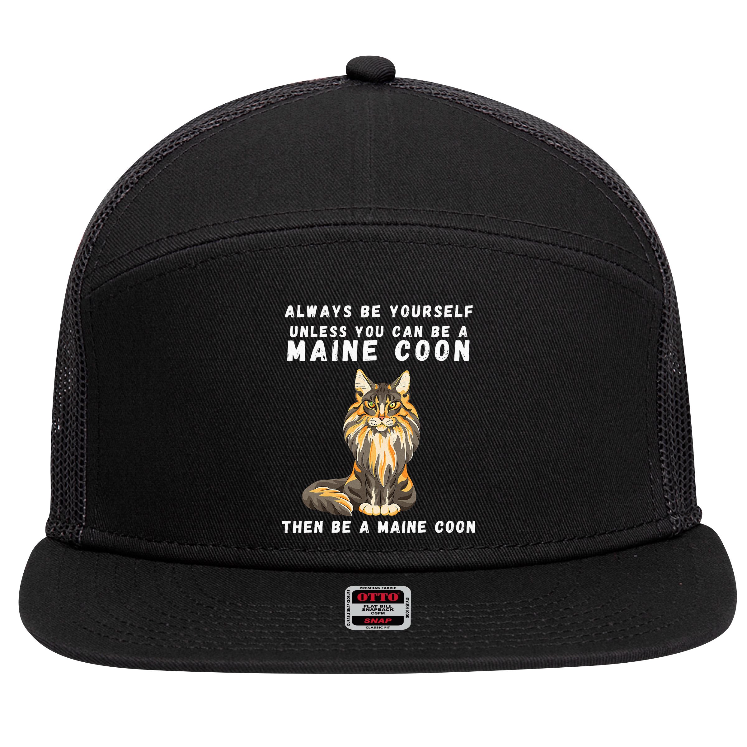 Funny Maine Coon Vintage Funny Saying Cats Lovers Jokes 7 Panel Mesh Trucker Snapback Hat