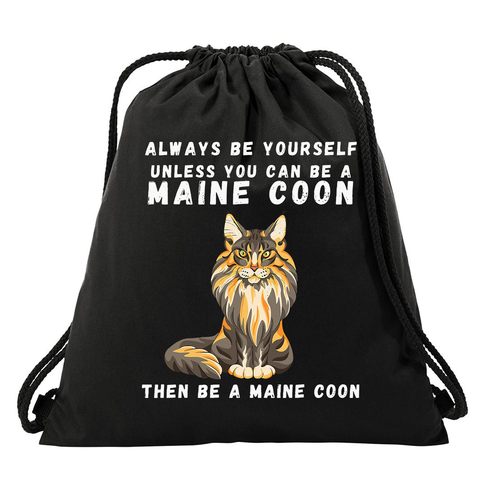 Funny Maine Coon Vintage Funny Saying Cats Lovers Jokes Drawstring Bag