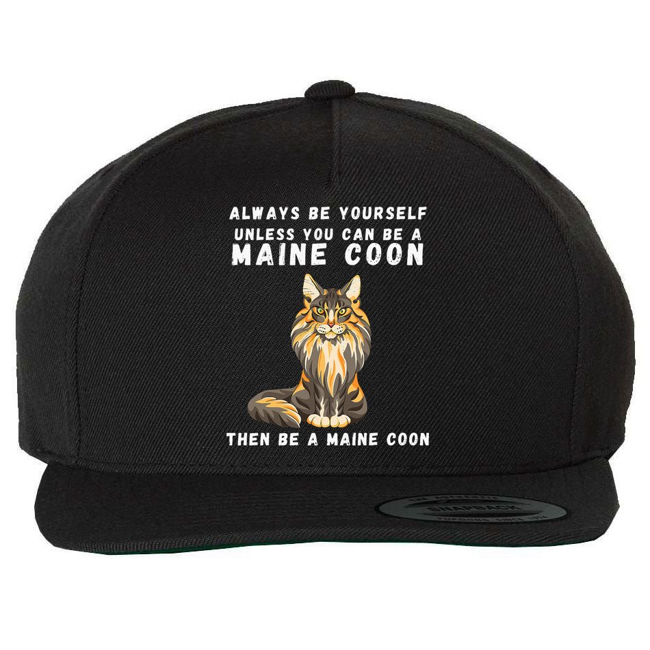 Funny Maine Coon Vintage Funny Saying Cats Lovers Jokes Wool Snapback Cap