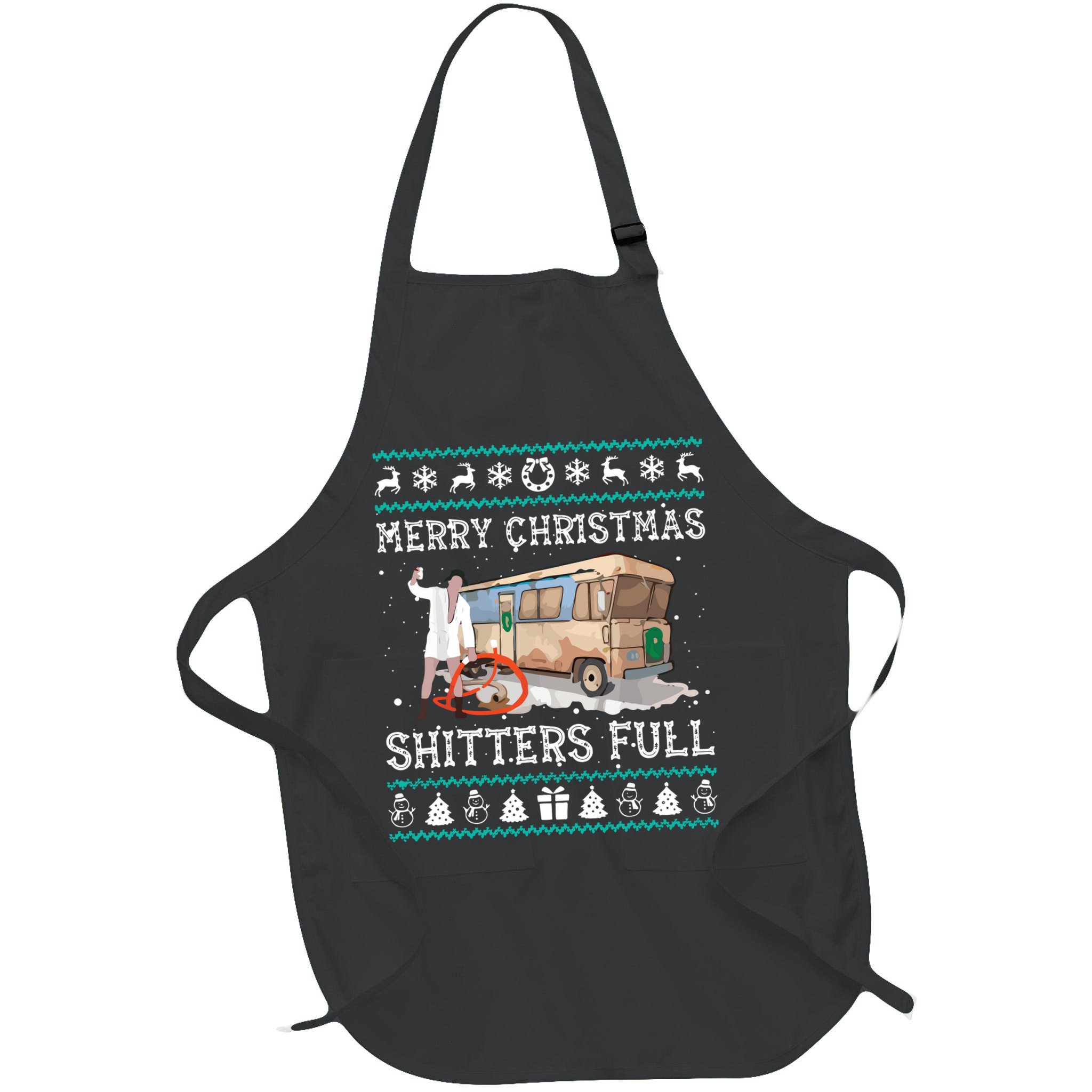 Funny Merry Christmas Shitters Full Sweater Ugly Apron