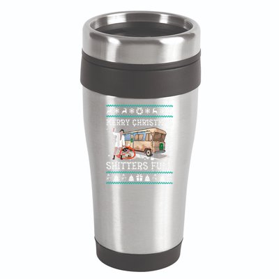 Funny Merry Christmas Shitters Full Sweater Ugly 16oz Travel Tumbler