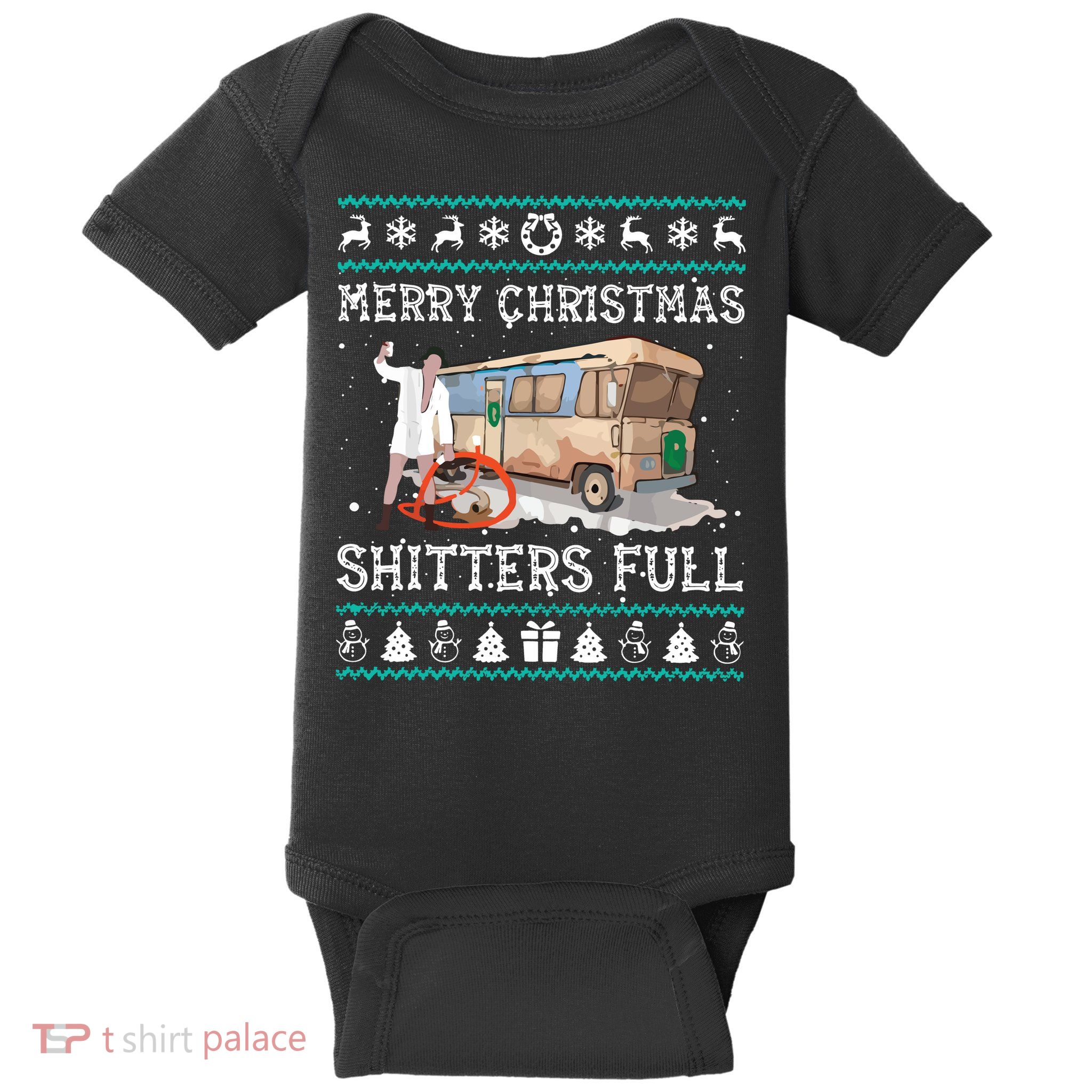 Funny Merry Christmas Shitters Full Sweater Ugly Baby Bodysuit