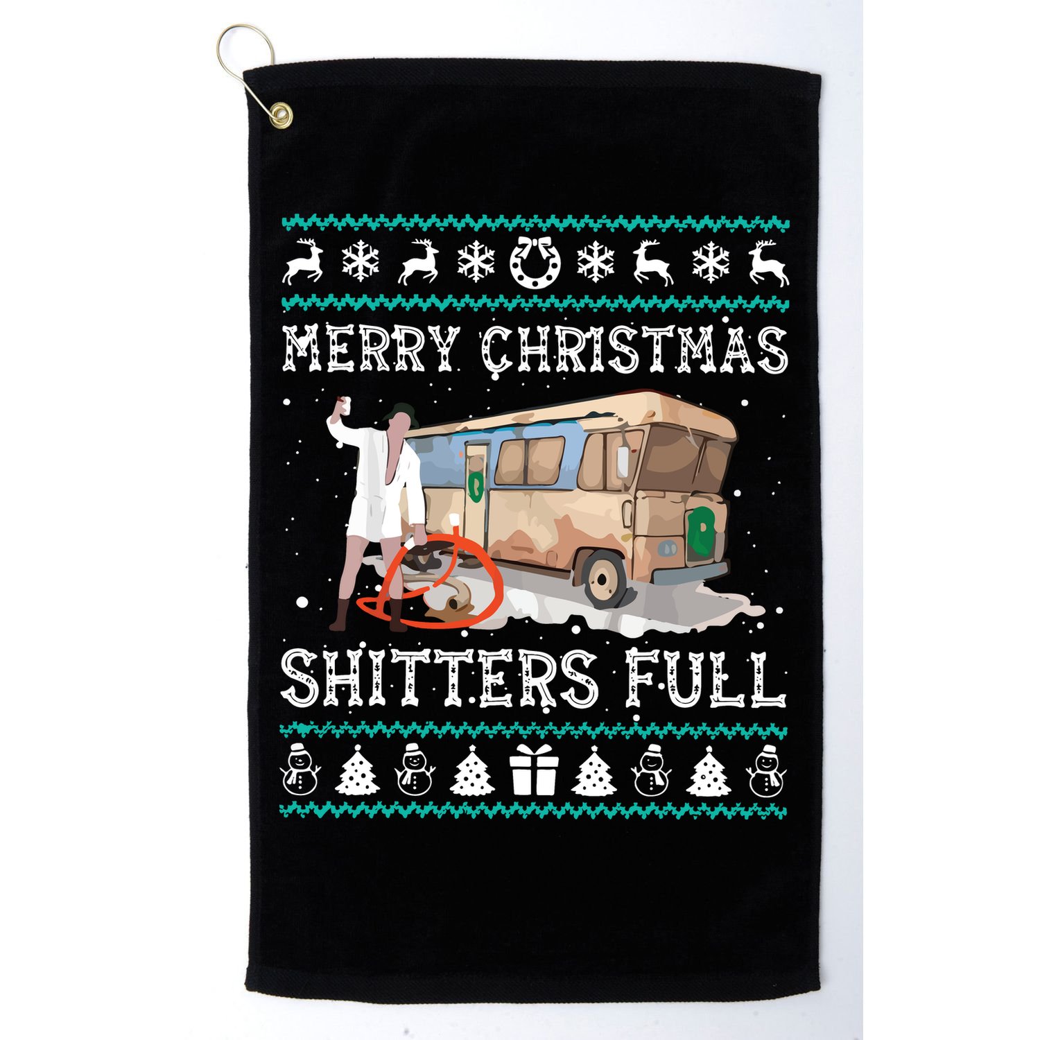 Funny Merry Christmas Shitters Full Sweater Ugly Golf Towel