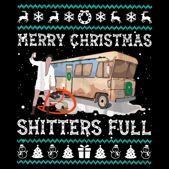 Funny Merry Christmas Shitters Full Sweater Ugly Women's V-Neck T-Shirt