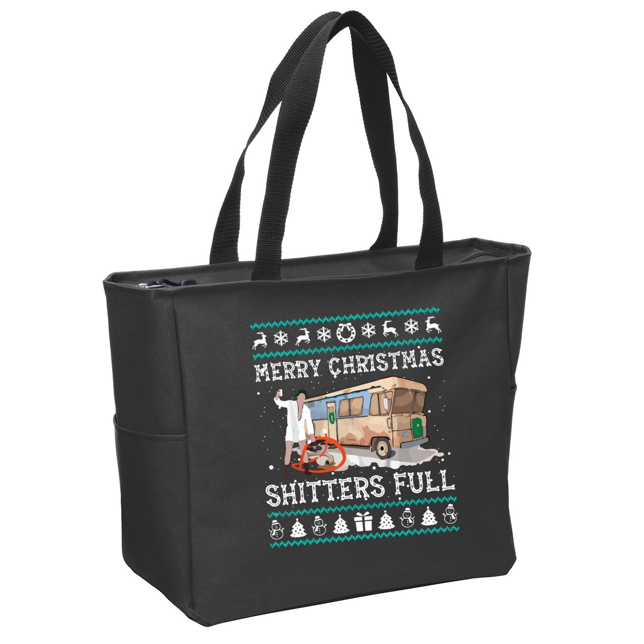 Funny Merry Christmas Shitters Full Sweater Ugly Zip Tote Bag