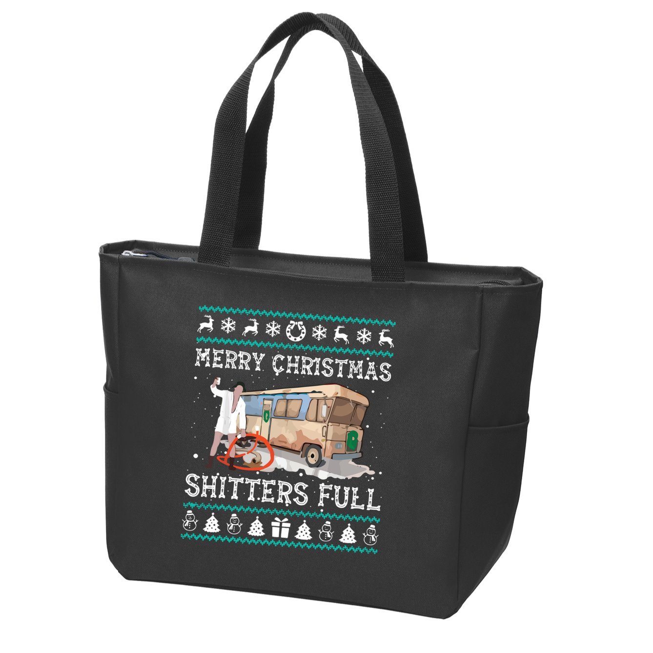 Funny Merry Christmas Shitters Full Sweater Ugly Zip Tote Bag