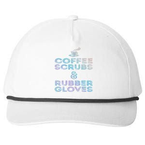 Funny Medical Cute Gift: Coffee Scrubs And Rubber Gloves Snapback Five-Panel Rope Hat