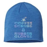 Funny Medical Cute Gift: Coffee Scrubs And Rubber Gloves Sustainable Beanie