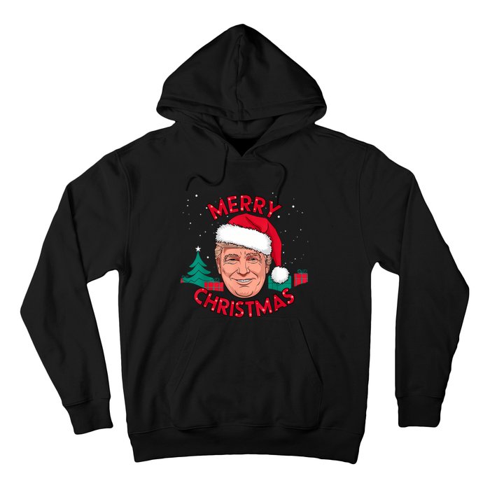 Funny Merry Christmas Trump Humorous Christmas Celebration Hoodie