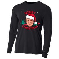 Funny Merry Christmas Trump Humorous Christmas Celebration Cooling Performance Long Sleeve Crew