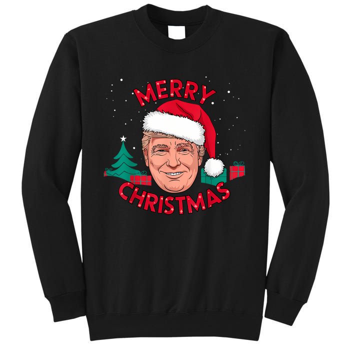 Funny Merry Christmas Trump Humorous Christmas Celebration Tall Sweatshirt