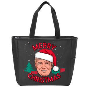 Funny Merry Christmas Trump Humorous Christmas Celebration Zip Tote Bag