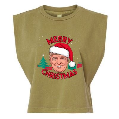 Funny Merry Christmas Trump Humorous Christmas Celebration Garment-Dyed Women's Muscle Tee
