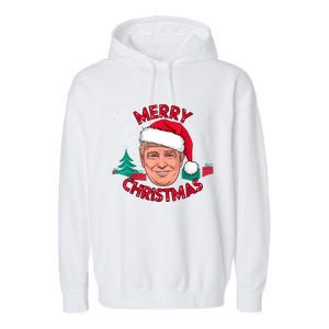 Funny Merry Christmas Trump Humorous Christmas Celebration Garment-Dyed Fleece Hoodie