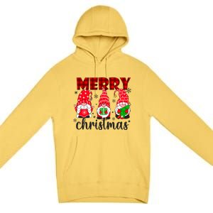 Funny Merry Christmas Buffalo Plaid Cute Gnomes Xmas Costume Premium Pullover Hoodie