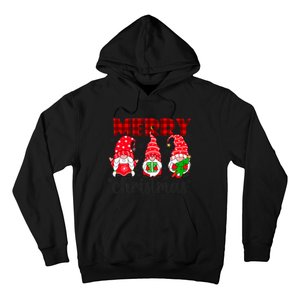 Funny Merry Christmas Buffalo Plaid Cute Gnomes Xmas Costume Hoodie