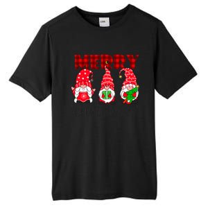 Funny Merry Christmas Buffalo Plaid Cute Gnomes Xmas Costume Tall Fusion ChromaSoft Performance T-Shirt