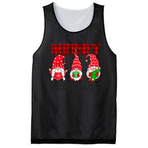 Funny Merry Christmas Buffalo Plaid Cute Gnomes Xmas Costume Mesh Reversible Basketball Jersey Tank